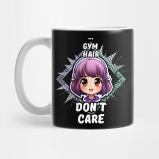 Kawaii Gym Hair Don't Care Anime Mug